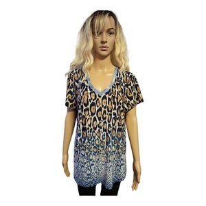 ADX  animal print blouse